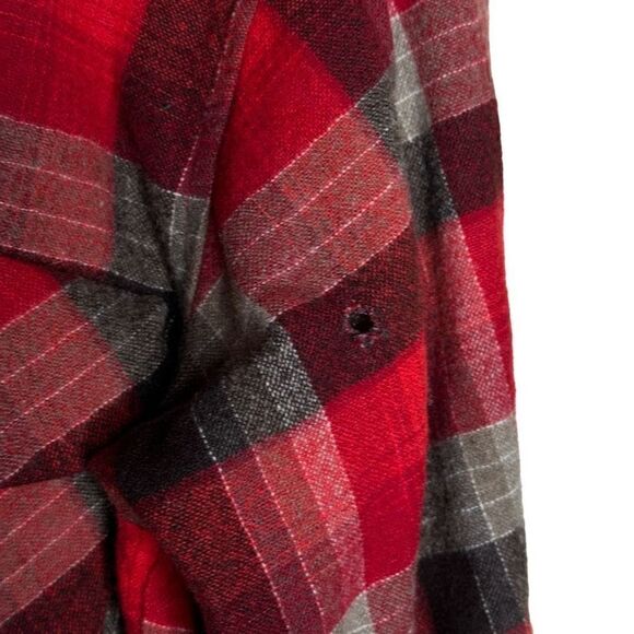 Vintage Pendleton Loop Flap Bright Red Flannel Made In USA Small - Picture 5 of 7